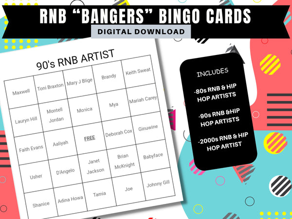 100-music-bangers-bingo-cards-80s-90s-rnb-printable-bingo-cards-jpcraftncompany for Free Printable Bingo Bucks Template 100 Music Bangers Bingo Cards, 80s/90s RNB Printable Bingo Cards – JPCraftNCompany for Free Printable Bingo Bucks Template