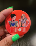 'Debbie vs Joi' Retro Button Pin