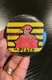 'Miss Peaches' Retro Button Pin