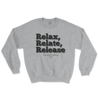 Relax, Relate, Release Retro Crewneck Sweatshirt