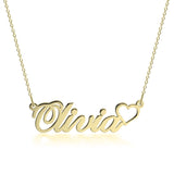 Classic Name Necklace With Heart