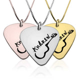 Guitar Pick Name Necklace