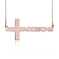 Cross Bold Name Necklace